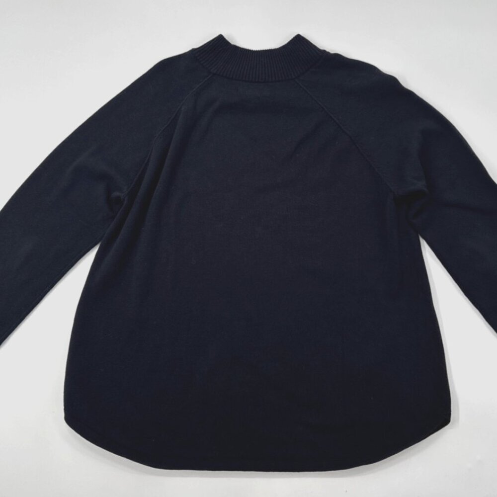 Kim Rogers Sweater Womens Large Black Mock Neck Relaxed Fit Knit Cotton Winter - Picture 8 of 11
